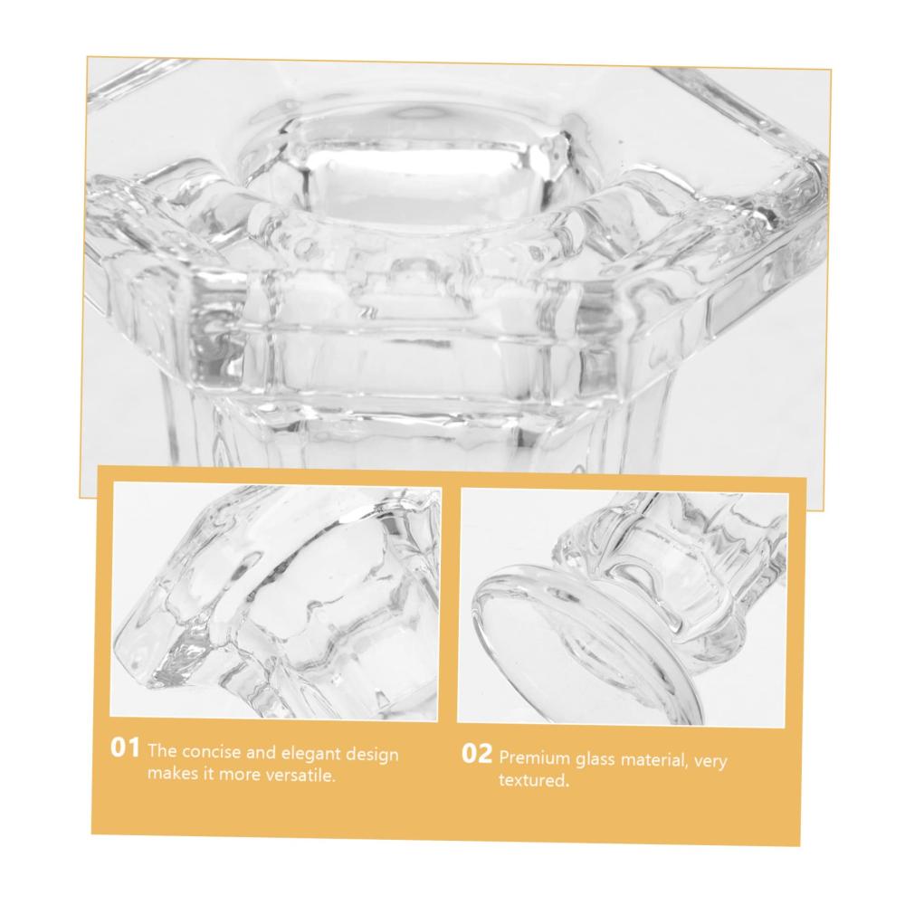 Eleganter Kerzenständer aus Glas-Set mit 4 Kerzen | Dekorative Tischdekoration für Hochzeiten und Schreibtische | Konischer Kerzenhalter-Regal für stilvolle Atmosphäre