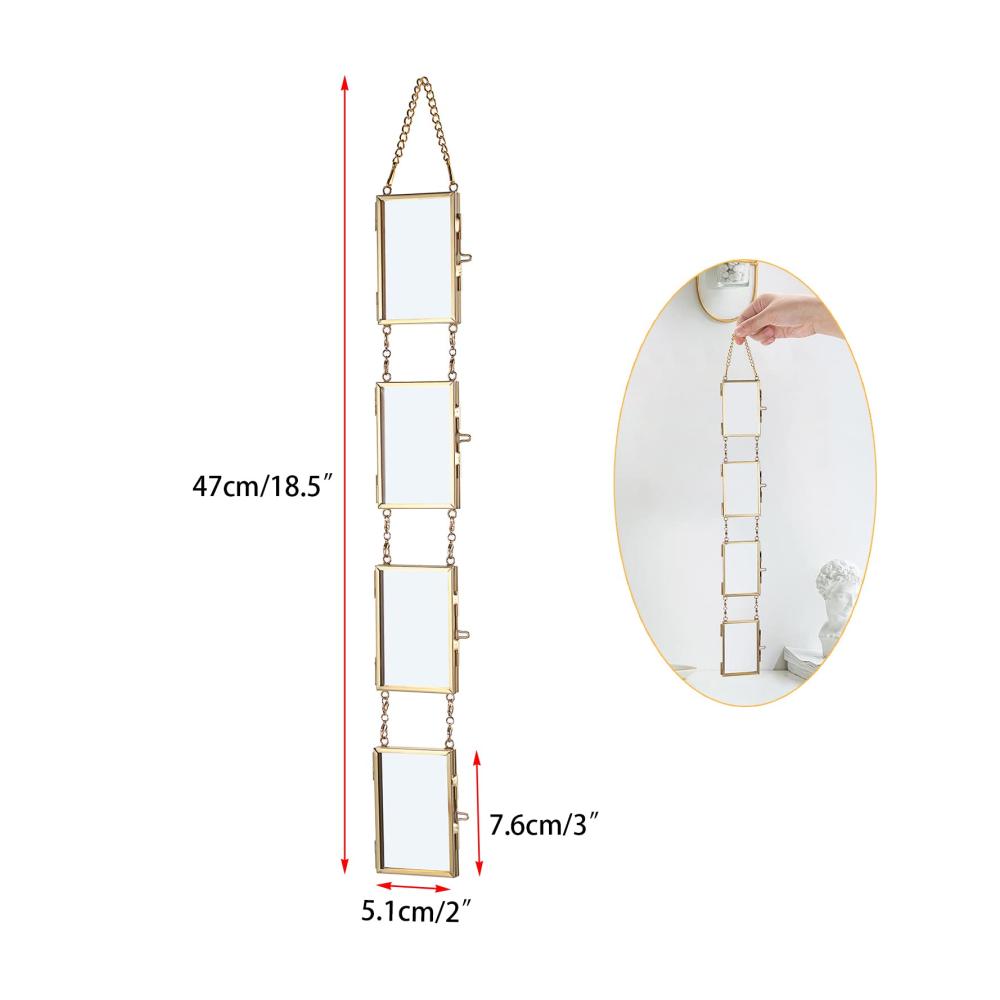 Exklusives Set 4 elegante Wand- & Tischrahmen aus Glas silberfarben 5x7 cm – Perfekte Präsentation für Ihre Lieblings