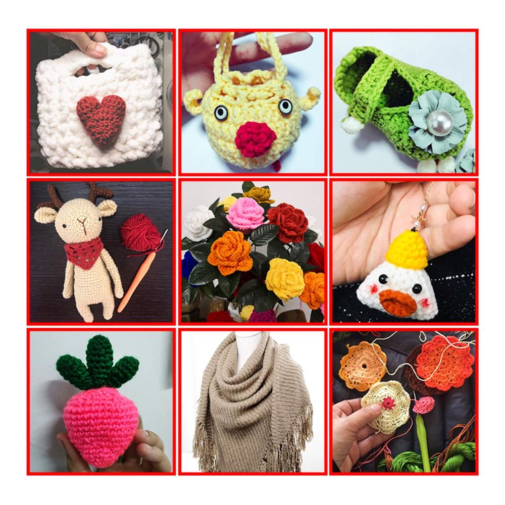 Bunte Häkelnadeln Set - 16-teiliges Stricknadel-Kit mit ergonomischem Design und Zubehör in praktischer Plastikbox - Perfektes Geschenk für Häkelfans und Näherinnen