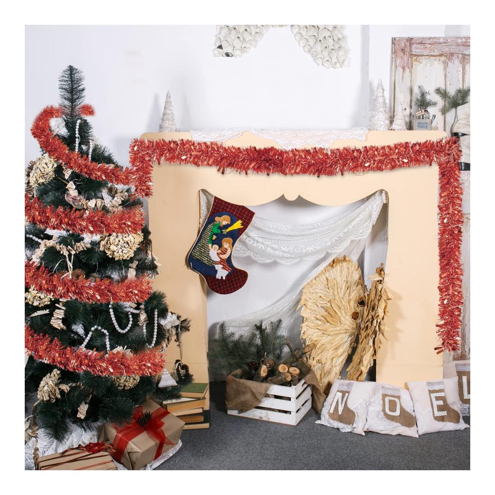 Verschönern Sie Ihr Fest mit unserer 12M Metallisch Glänzenden Weihnachtsbaum Girlande – Elegante Roségold Girlande für Innen- und Außendeko. Perfekte Hängedeko für Ihre Weihnachtsfeier