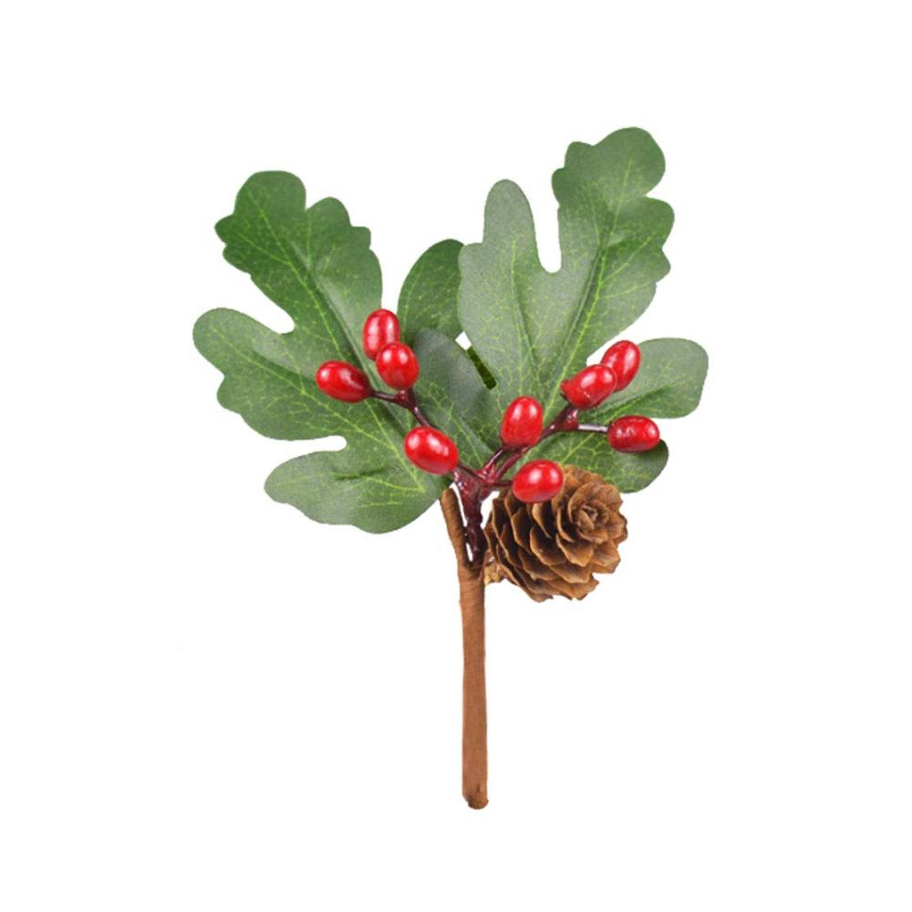 6er Set Künstliche Stechpalmenbeeren - Dekorative Beerenpicks für Weihnachten DIY Deko für Baum Kranz & Geschenke - Hochwertige Kunstblumen & -pflanzen für Hochzeiten & Bastelprojekte (Rot