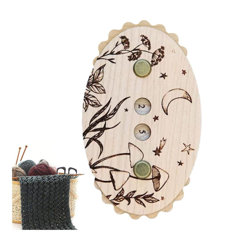 Strickreihenzähler aus Holz - Praktisches Häkelzubehör - Stabiler Reihenzähler für Strick- & Häkelprojekte - Ideales Nähwerkzeug & Bastelzubehör - Hochwertiger Strickzähler zum Zählen von Reihen