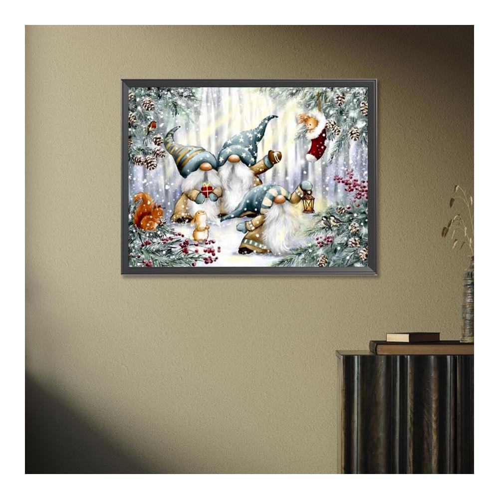 Erstellen Sie Ihre eigene Kunst mit Leichtigkeit! 5D-Glasmalerei-Set für Heimdekoration & Kunsthandwerk – Runder Bohrer entzückendes Zwergen-Design 40 x 30 cm. Verschönern Sie Ihr Zuhause mit kreativer Brillanz