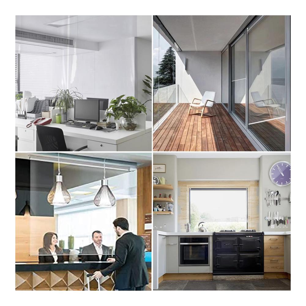 Premium Seitenzug- & Springrollos für Balkon & Terrasse | Transparentes PVC-Kunststoff-Rollo mit Regenschutz | Wärmeisolierend Staubdicht | Inkl. Zubehör | Maße 180x240cm