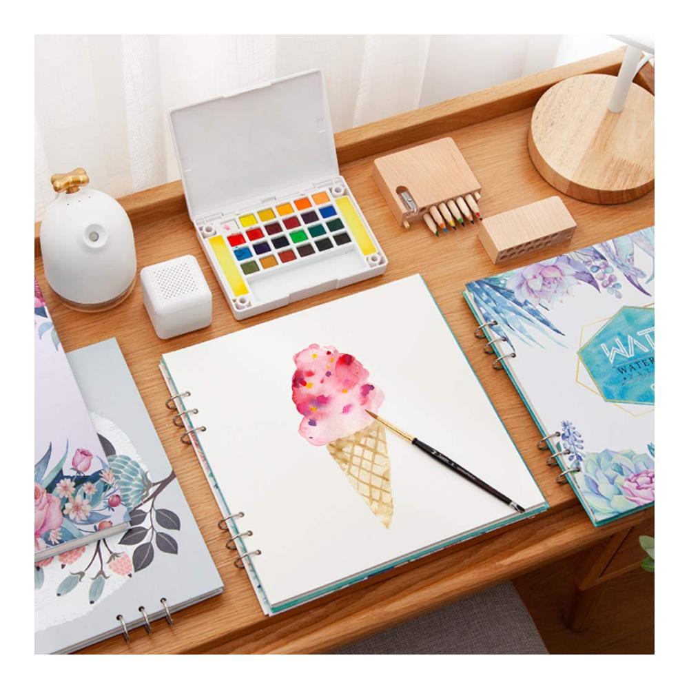 Premium Skizzenbuch mit 20 Blättern | Spiralbindung Hardcover | 300g Aquarellpapier | Ideal für Künstler Anfänger Kinder & Schüler | Blanko Notizbuch für Malen Aquarell & Skizzieren