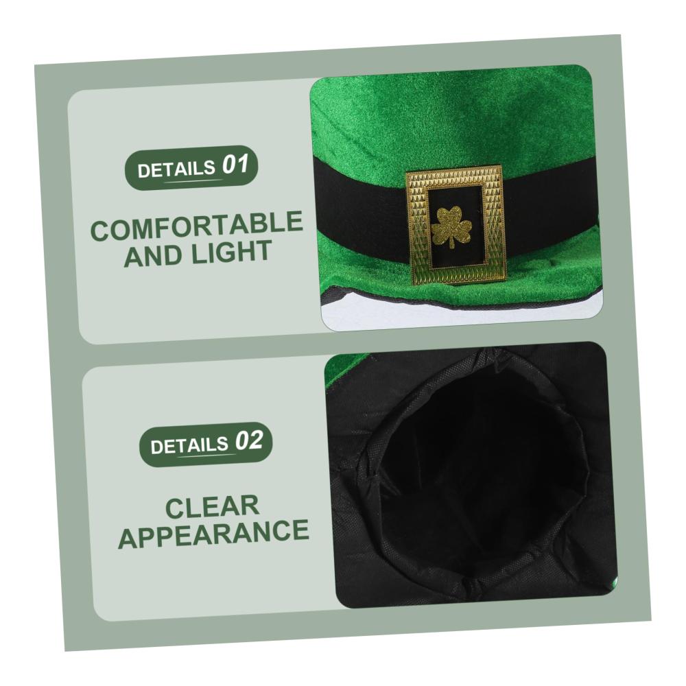 Lustiger grüner Hut mit Kleeblatt-Muster - Perfekt für Karneval Kostümpartys & Festivals! Kopfbedeckung mit Kobold-Stirnband & Trachtenstutzen für Damen & Herren - Tolles Geschenk von Fräulein Yings