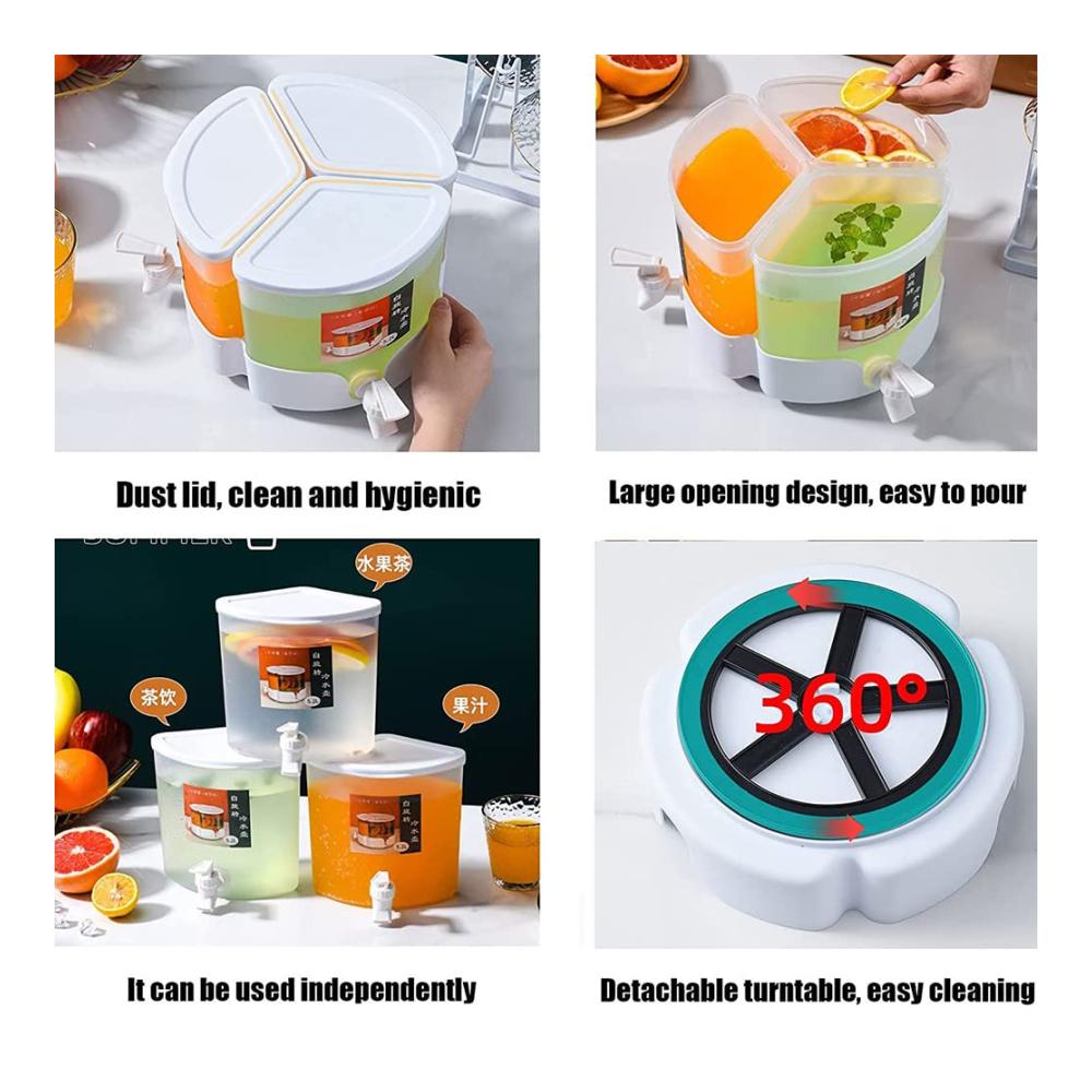 Premium 52 l Kühler & Wasserspender | 360° drehbarer Getränkespender für Kühlschrank | Hitzebeständiger Saftspender mit Zapfhahn | Ideal für -20 ℃ ~ 120 ℃ | Abnehmbarer Behälter