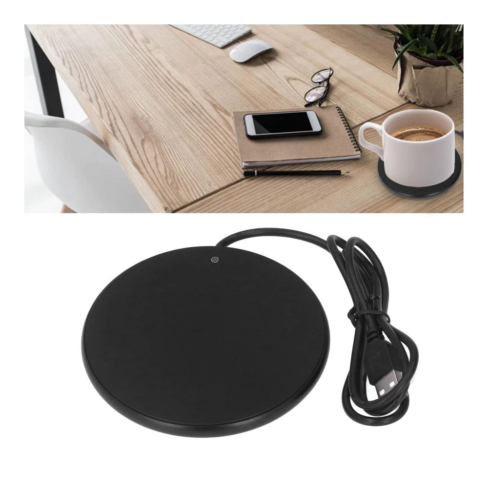 Set aus 2 Smart Cappuccino-Tassenwärmern | USB-Kabel | 55 °C | Kaffeegenuss zu Hause im Büro & unterwegs | Platzsparend & effizient | Schwarz