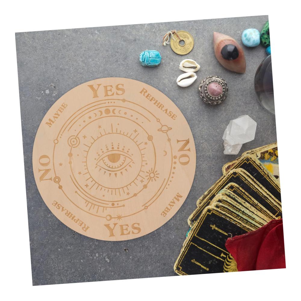 Dekorative Tabletts Mystisches Ouija-Brett mit Kristallplatte für den bösen Blick Hexen-Zaubertafel mit Pendel-Alphabet Holzpaneele für stilvolles Arrangement und Erscheinungsplanung