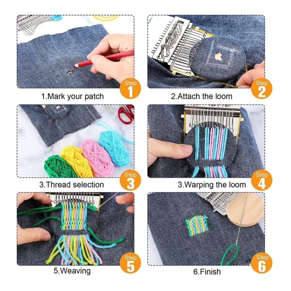 Hochwertiger Knäuelwickler für Handarbeitsliebhaber | Tragbare Strickmaschine mit 12 Haken | Ideal zum Reparieren von Webstühlen Jeans Socken und Kleidung | Perfekt für Anfänger