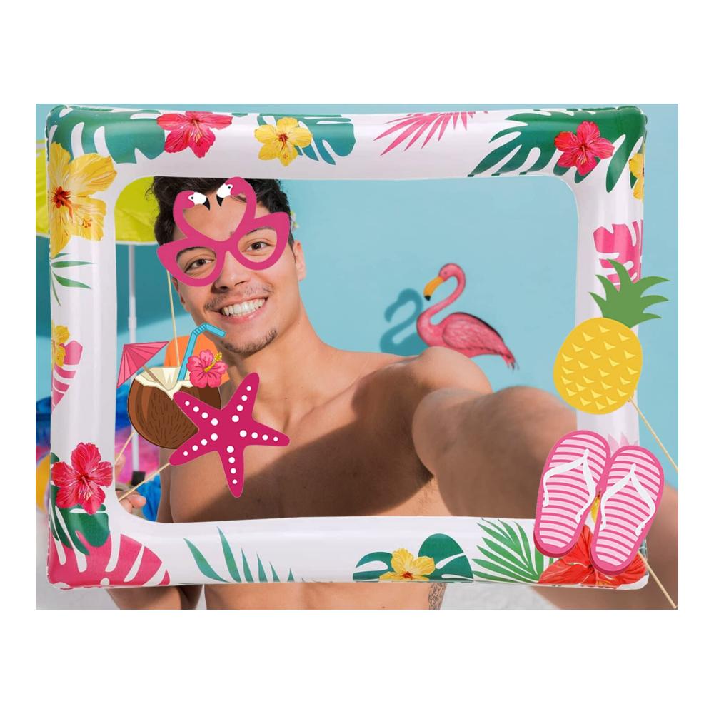 Hawaiianischer Partyfotoautomat Zubehör Aufblasbarer Fotorahmen exotische Hawaii-Foto-Requisiten für Sommer-Events und Luau-Partys. Unvergessliche Erinnerungen festhalten