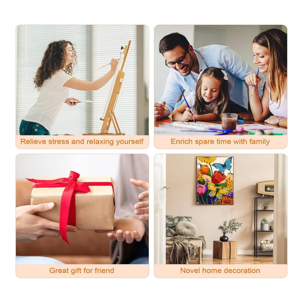 Entspannendes Hobby Malen-nach-Zahlen-Kits für Seerosen und Teichlotus – DIY Ölgemälde Geschenkset für Erwachsene und Kinder – Wohnzimmer Wanddekoration – 40x50cm