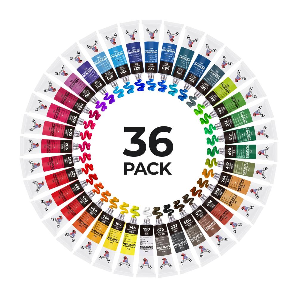 Entdecke die Welt der Farben & Lacke Paul Rubens MeiLiang Aquarellfarben Set - 36 lebendige Wasserfarben mit praktischer Metallbox und hochwertigem Aquarellpinsel! Perfekt für Künstler aller Niveaus
