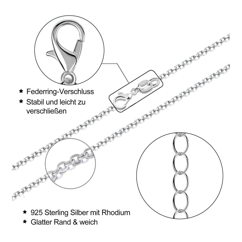 Hochwertige 925 Versilberte Ketten für Schmuckherstellung - Set mit 26 Stück 45cm Länge - Ideal für DIY Schmuck Basteln und Kreuz Schlangenketten - Charms inklusive