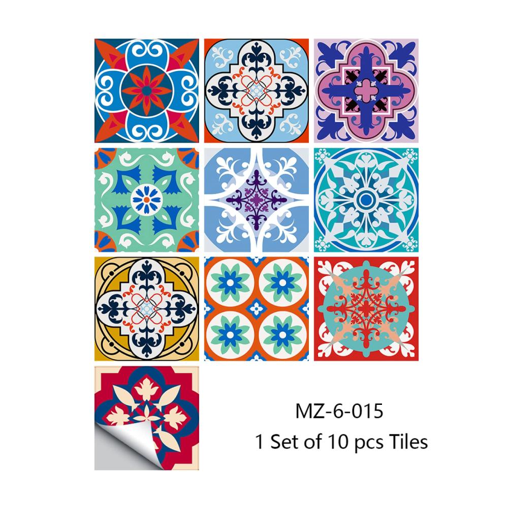 Verleihen Sie Ihrem Zuhause Farbe und Stil mit unseren Fliesenaufklebern 15x15 cm für Badezimmer und Küche | Selbstklebende Vinyl-Aufkleber in 10 lebendigen Designs | Spritzschutz und Dekor