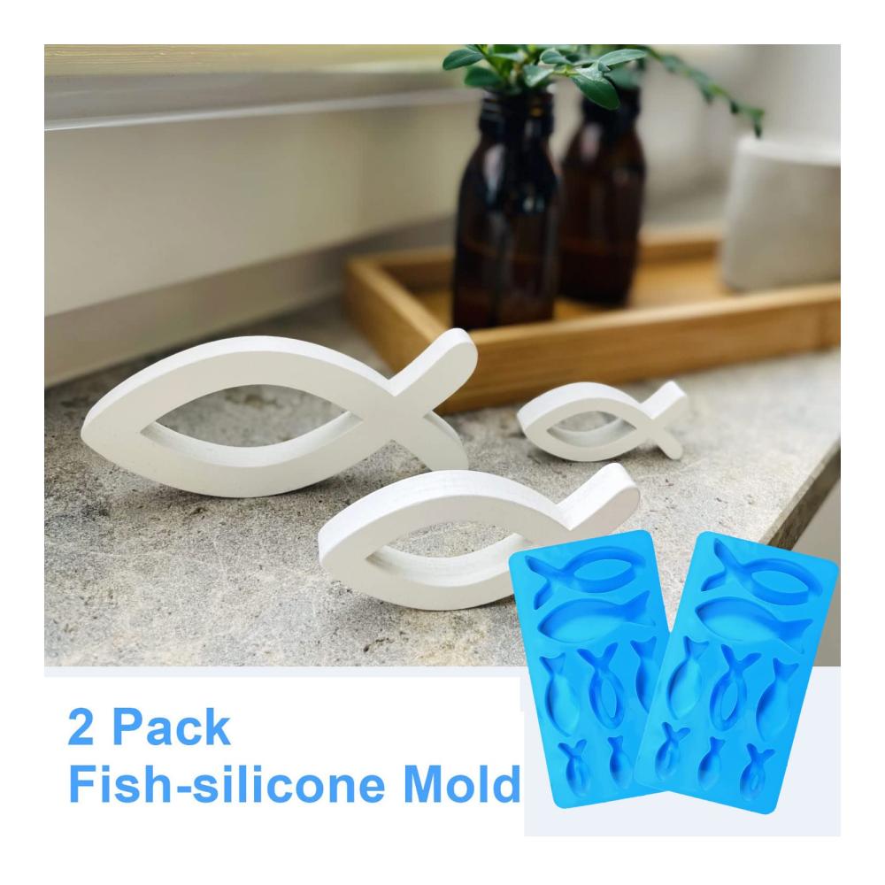 Backen Sie mit Stil Silikon Motivbackformen für Fische - 2 Stück | 8 Gitter | Perfekt für Kuchen Eis Seife & mehr | Hochwertige Silikonformen für Backen und Basteln