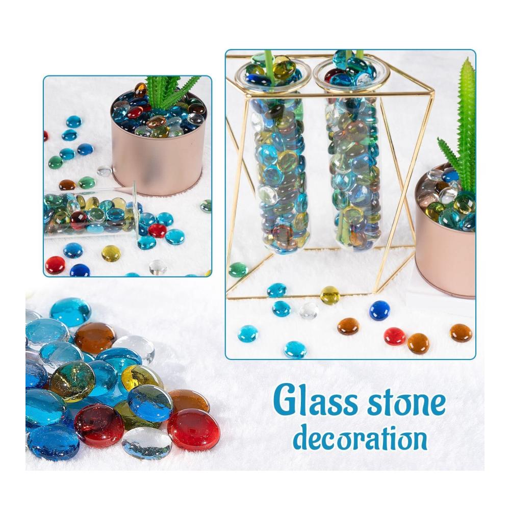 Attraktive Glasnuggets Bunt 900g - Premium Granulate für kreative Dekoideen - Muggelsteine Spielsteine & Mosaiksteine inklusive - Ideal zum Basteln und Verschönern