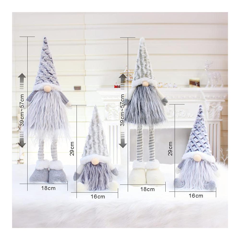 Faszinierende Puppen-Sammlerstücke 2 Weihnachtswichtel Figuren Set Handgefertigte Tomte Gnome mit Dehnbaren Beinen Plüsch Skandinavischer Zwerg für Zuhause & Büro. Exklusive Stoff Weihnachtsdeko in limitierter Auflage