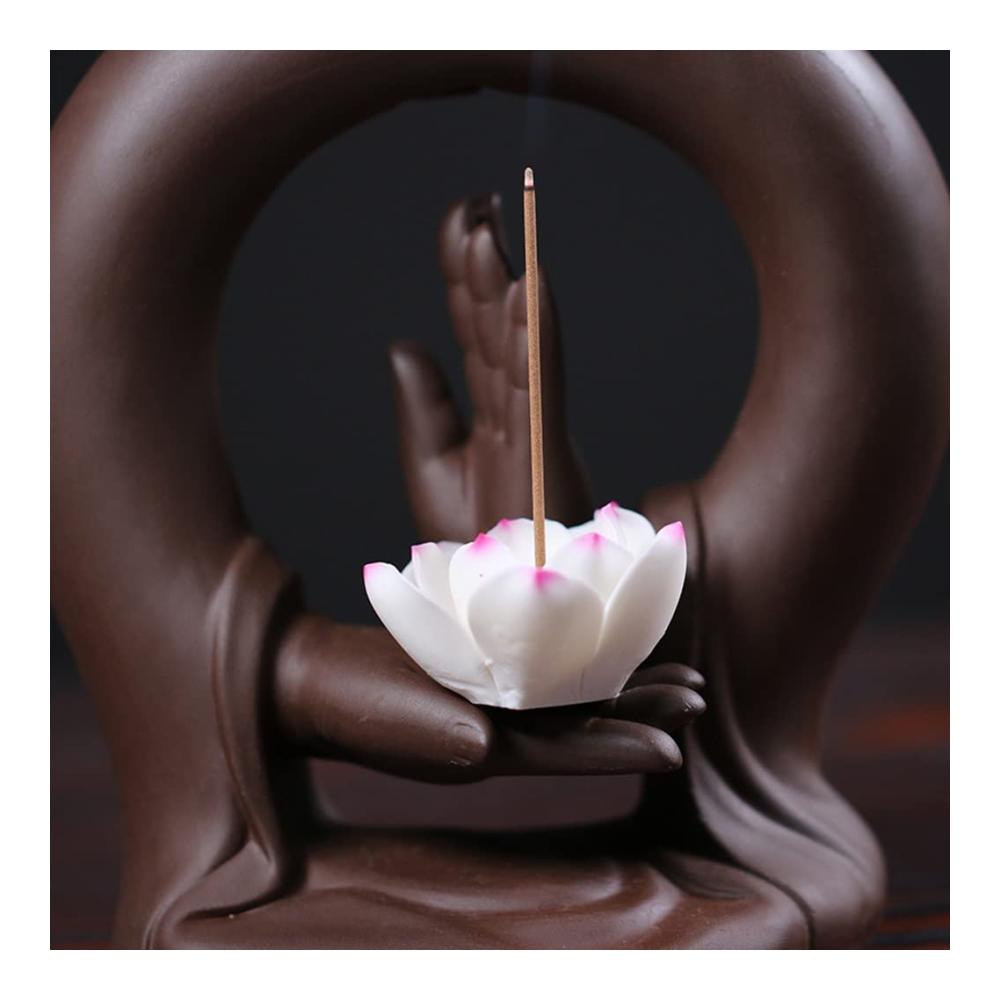 Entspannen Sie mit Stil Keramik Räucherstäbchenhalter Lotus Bergamot - Rückfluss-Räuchergefäß für Zuhause Büro Yoga & Meditation. Edles Design für Zen-Atmosphäre. Perfektes Dekor für Teahouse & mehr