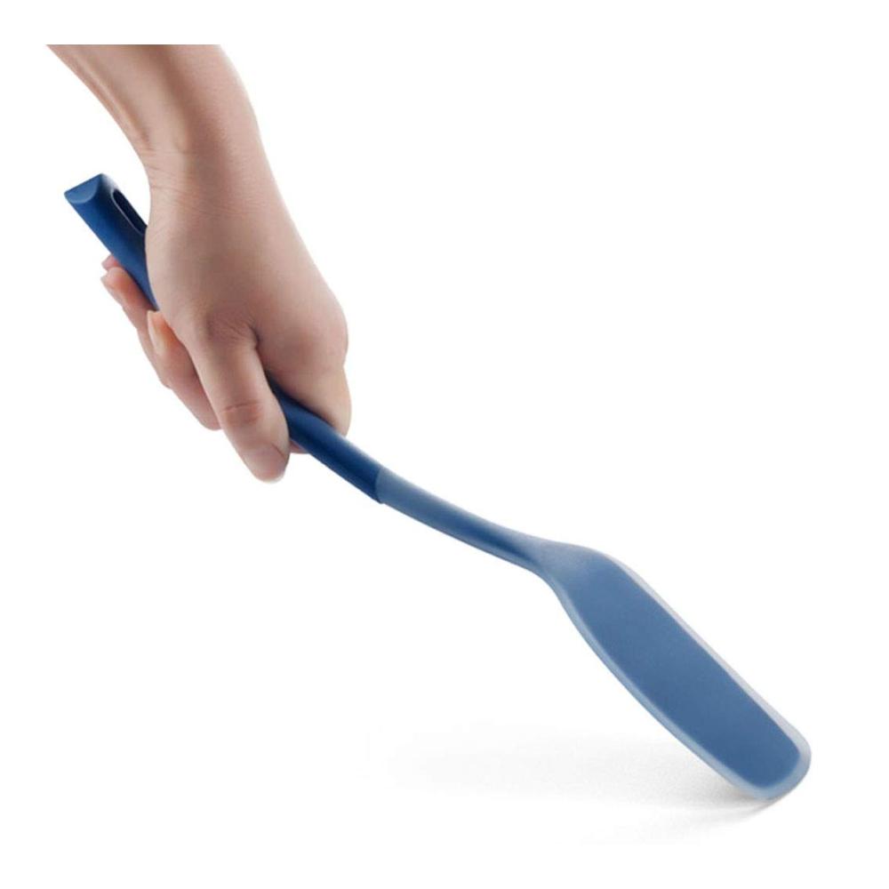 Entdecken Sie die Spitzenklasse! Küchenhelfer Basics Silikon Spoonula/Spatel - Hochtemperaturbeständig hygienisches Ein-Stück-Design - Antihaft-Gummi für müheloses Kochen und Backen (Blau) - Die ultimative Spachtel für Ihre Küche