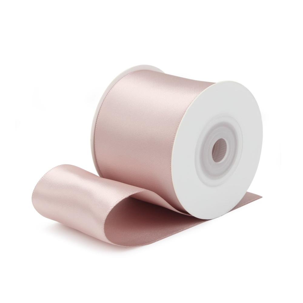 Doppelseitiges Satinband 50mm x 9m - Elegantes Geschenkband und Dekoration - Schimmernde Bänder Borten & Ornamente in 813 Champagnerfarbe