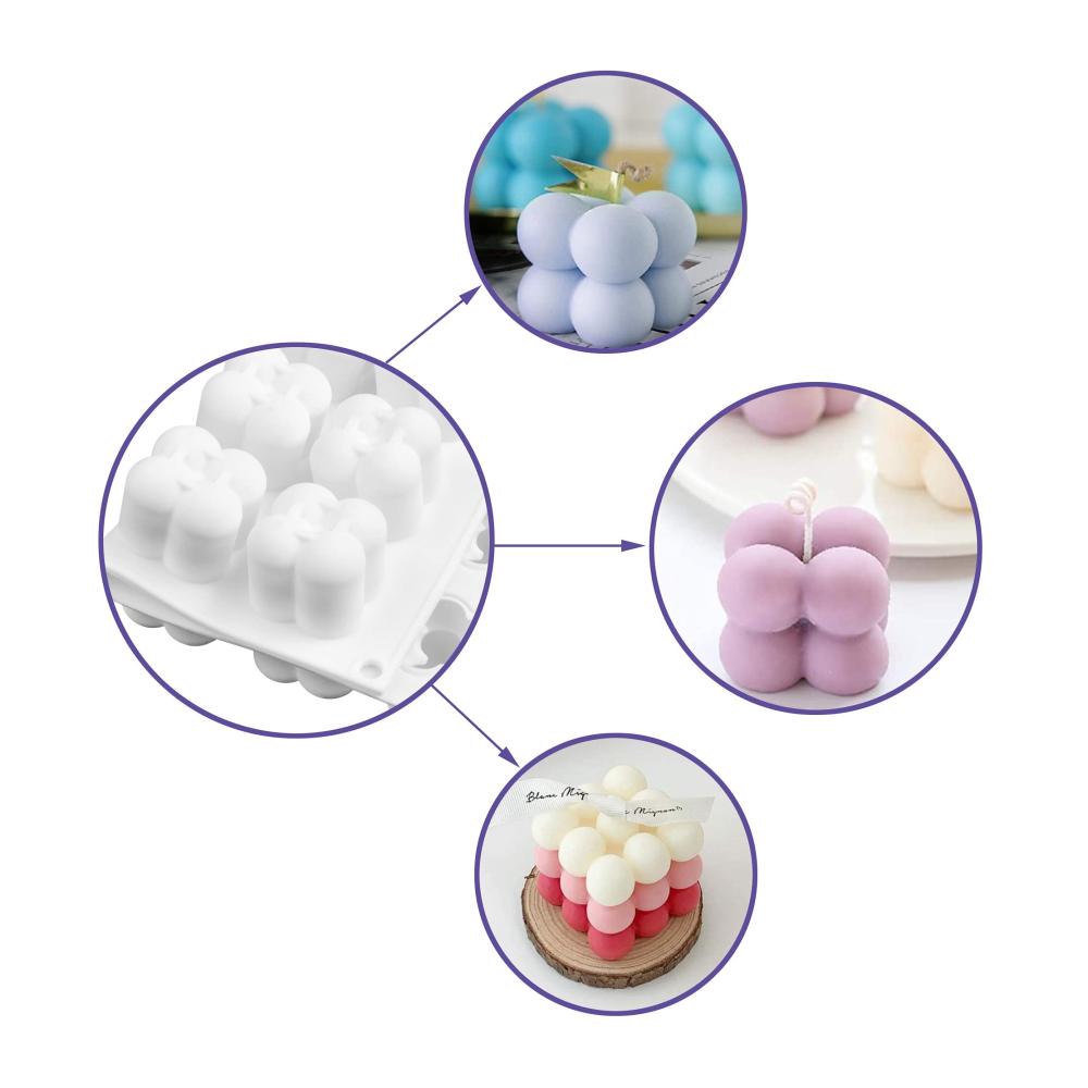 Schokoladenformen Set 3D Kerzen Silikonform für Süßigkeitenherstellung - DIY Candle Mold für Muffins Cupcakes Desserts Kuchen Pudding Eiswürfel Gelees - 15-Loch-Design
