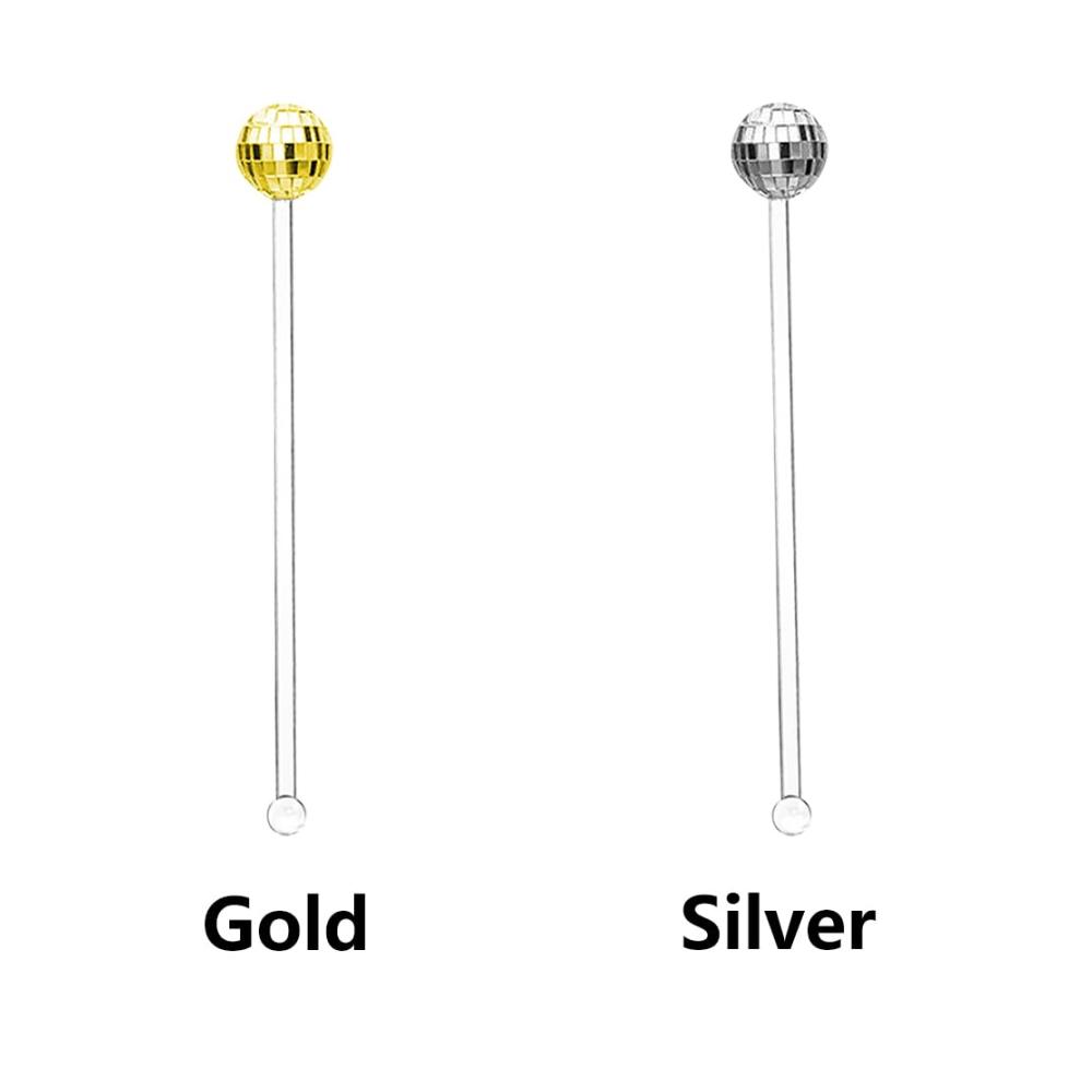 Entdecken Sie den Glanz Goldener Swizzle Stick Cocktailrührlöffel mit wiederverwendbaren Discokugeln aus Kunststoff - Perfekt für stilvolle Drinks zu Hause oder in der Bar. Erleben Sie kristallklaren Genuss