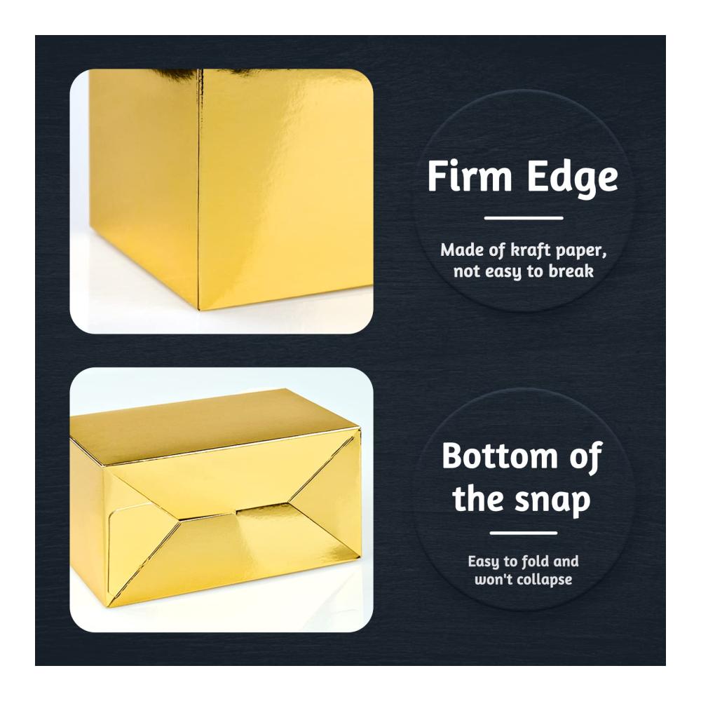 Goldene Hochzeitsdekoration Elegante Gastgeschenkboxen für unvergessliche Momente - 12 Stk. Geschenkboxen aus stabilem Karton ideale Geschenkverpackung für Weihnachten Kindergeburtstage und Hochzeitsfeiern