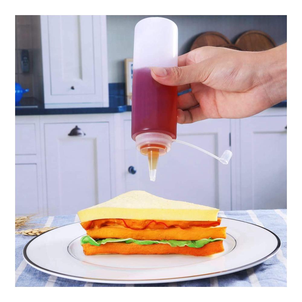 12er Set Dressing-Shaker 8 Unzen Quetschflaschen mit Twist Cap Deckel für Sauce Ketchup BBQ Farbe - Praktisches Zubehör für die Küche