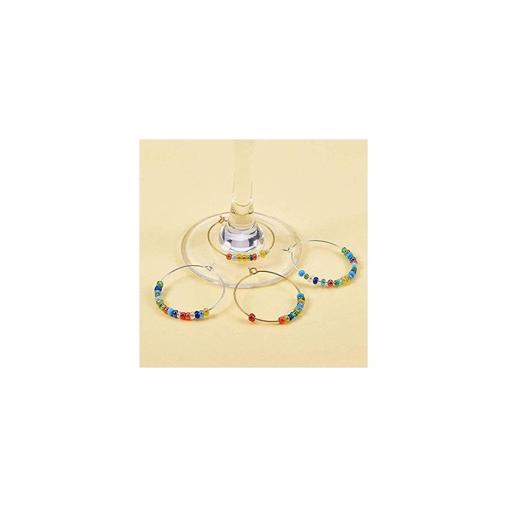 100 Stück Glasmarkierer & Anhänger Set - Weinglas-Ringe & Ohrringe - Kreolen 25mm - Rotgold - Perfekt für stilvolle Tischdekorationen & Partys