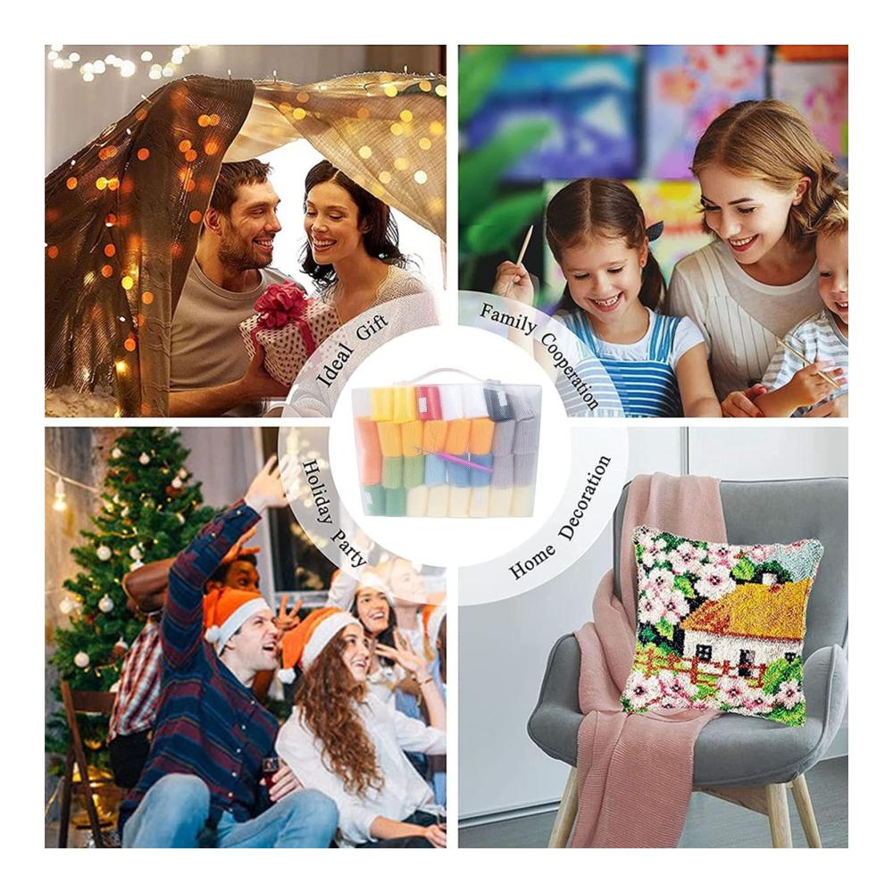 Entdecken Sie kreative Stickerei mit unseren Knüpf-Sets – DIY Französische Bulldogge Kissenbezug für Erwachsene und Kinder. Perfekt als Geschenk für Heimdekoration