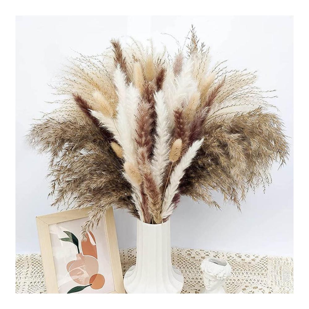 Getrocknete Pflanzen - Natürliche Trockenblumensträuße für DIY Arrangements - Deko für Hochzeit Heim & Garten - Inklusive Pampasgras und mehr - 5 Blumen für Vasen und Bastelprojekte