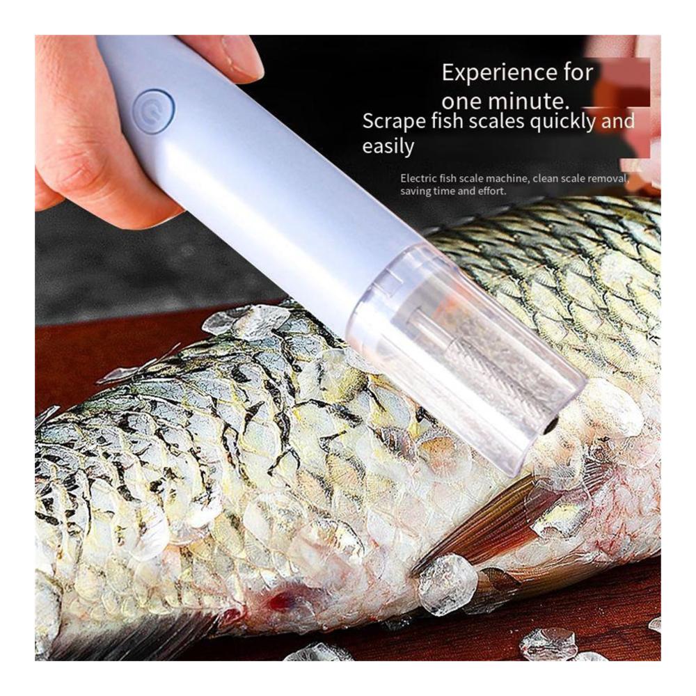 Entfernung von Meeresfrüchte-Schuppen leicht gemacht! Elektrischer Fischschuppenschaber mit 1500-mAh-Akku für die schnelle Reinigung der Fischhaut | Küchenwerkzeug für mühelose Sauberkeit | Innovatives Gerät für schnelles und einfaches Entfernen von Fischschuppen