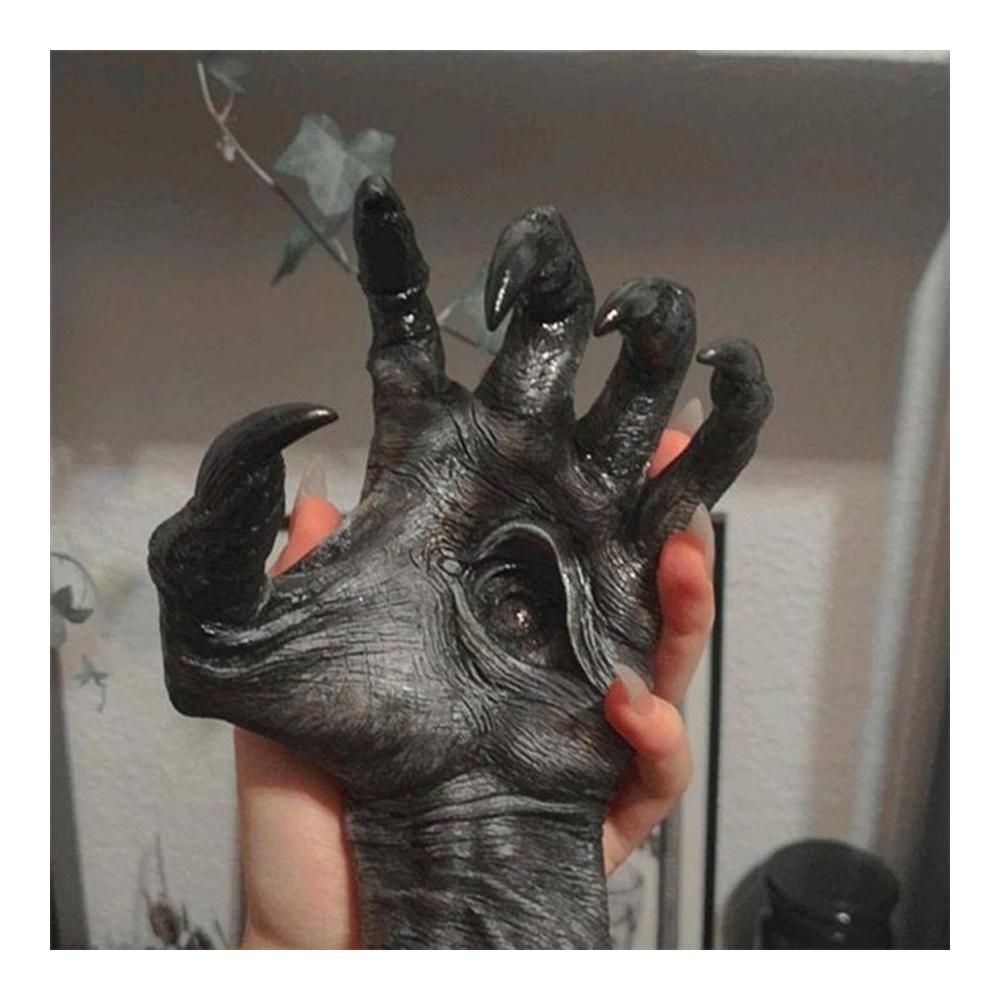 Entdecke die düstere Schönheit Gothic-Horror-Wandskulptur Hexendämonen-Hand – Ästhetische Kunst aus Harz für Zimmer & Outdoor - Handgefertigte Retro-Wandkunst & Schlüsselhalter