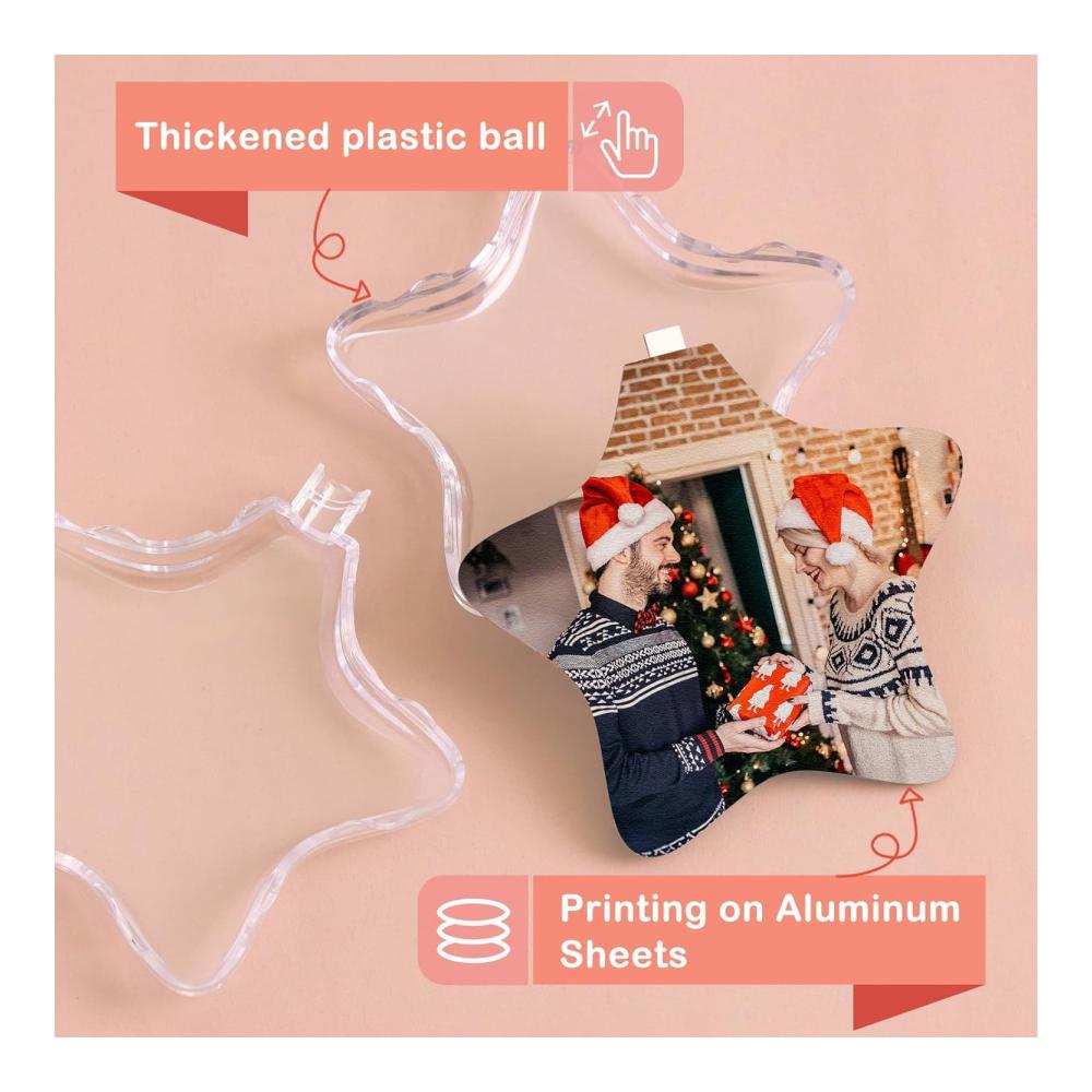Doppelpack Personalisierte Fotokugeln Weihnachtsschmuck 2023 - Benutzerdefinierte Bilder - Ornamente für Weihnachtsbäume - Ideales Geschenk für Mutter