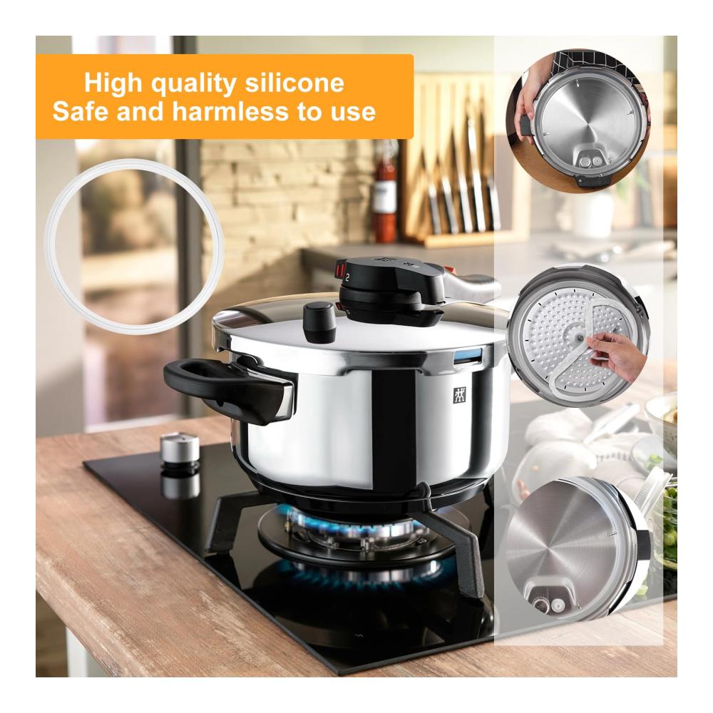 Premium Silikon Dichtungsringe Set für Schnellkochtöpfe - 3-teiliges Zubehör mit 22cm Innendurchmesser - Passend für 3L 4.5L 6.5L 8.5L Druckkochtöpfe - Hochwertige Kochzubehör