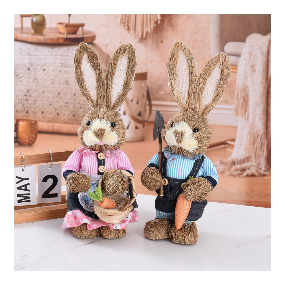 Entdecken Sie die Magie des Frühlings mit 2 bezaubernden Oster-Strohhasen-Figuren! Handgefertigt für Charme und Eleganz. Perfekt für Tischdekorationen Kunsthandwerk und Frühlingspartys im Garten. Niedliche Osterhasen die Ihr Zuhause in eine festliche Oase verwandeln! 🐰🌷 Osterdeko Frühlingskunst HandgefertigteFiguren
