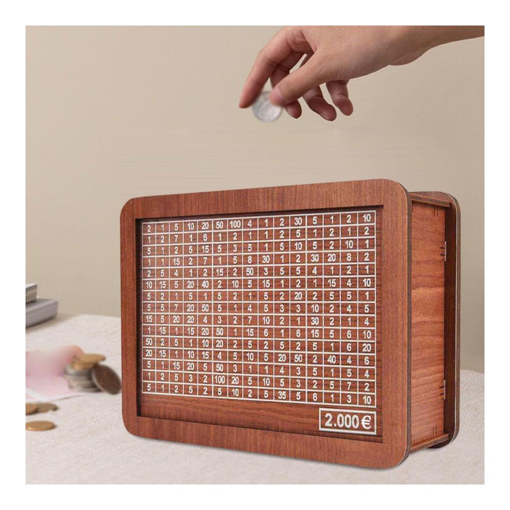 Entdecken Sie den Charme des Sparens Holz-Sparbüchse mit Zähler - Geldsparbox im Vintage-Stil kreativ und Retro für Zuhause. Dekorativ und neuartig perfektes Geschenk für Erwachsene und Kinder. Spar dein Geld stilvoll! Bis zu 2000 Euro Kapazität