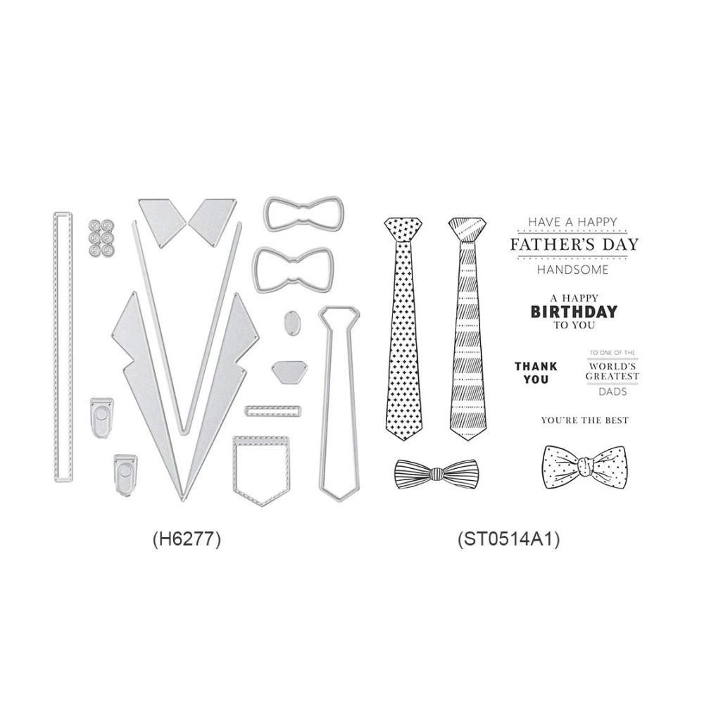 Stanzbögen-Set für DIY Scrapbooking Everpertuk Silikonstempel Metallschneidschablonen & Stanzschablonen – Ideal für Vatertagsgeschenke und Scrapbooking-Dekoration
