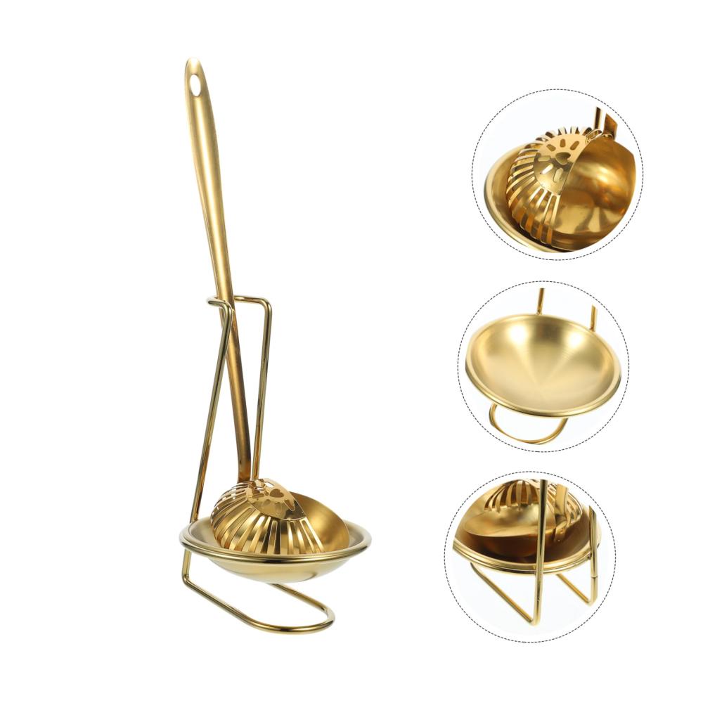 Premium Edelstahl Schöpflöffel & -kellen Set | Praktische Löffelablage & Halterung | Suppenkelle mit Soßenschale | Stilvoller Löffelhalter für Ihre Küche | Rostfrei & langlebig