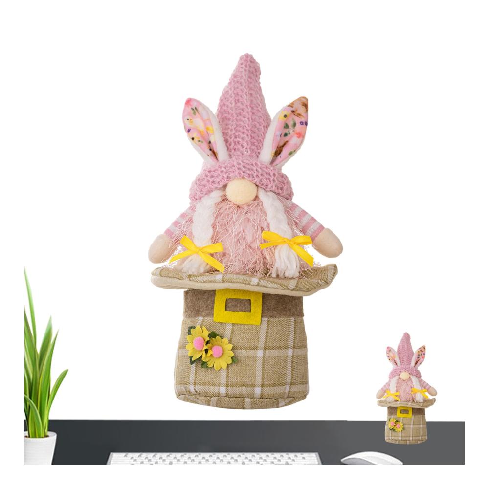Fröhliche Osterhasen-Puppen Niedliche Zwergen-Deko für das Fest | Gesichtslose Osterhasenfiguren für Tisch & Zuhause - Ideal für die Osterdekoration