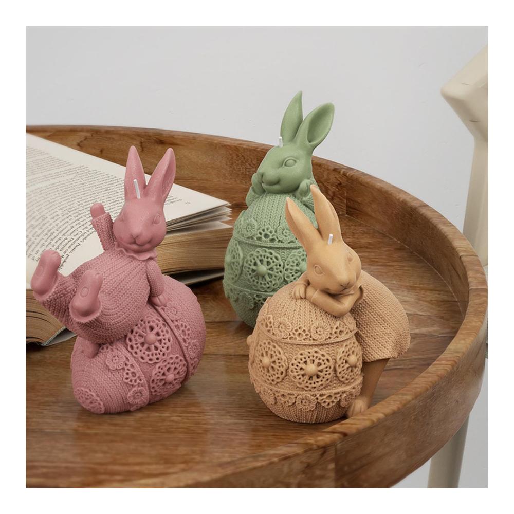 Entdecken Sie 3 Stücke Ostern Kaninchen Silikonformen – Perfekt für DIY Sojawachs Kerzen Seifen & Gips – Hochwertige Gießformen für kreative Ost