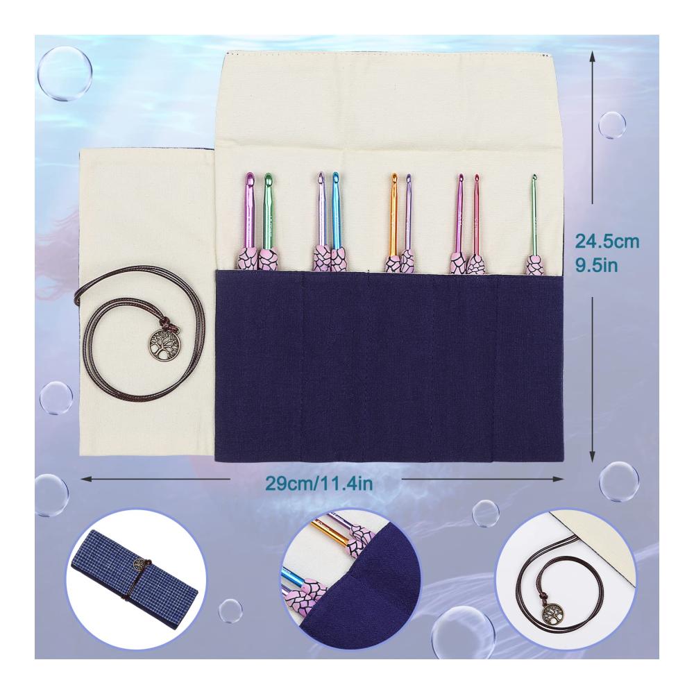 Entdecken Sie die Magie des Häkelns mit dem Aeelike Meerjungfrau Häkelnadel Set! 9-teilig mit tragbarer Tasche - Komfortable Softclay Griffe für arthritische Hände - Ideales Aluminium-Häkelnadeln-Set (225 mm bis 65 mm) für Anfänger. Perfekt für kreative Projekte