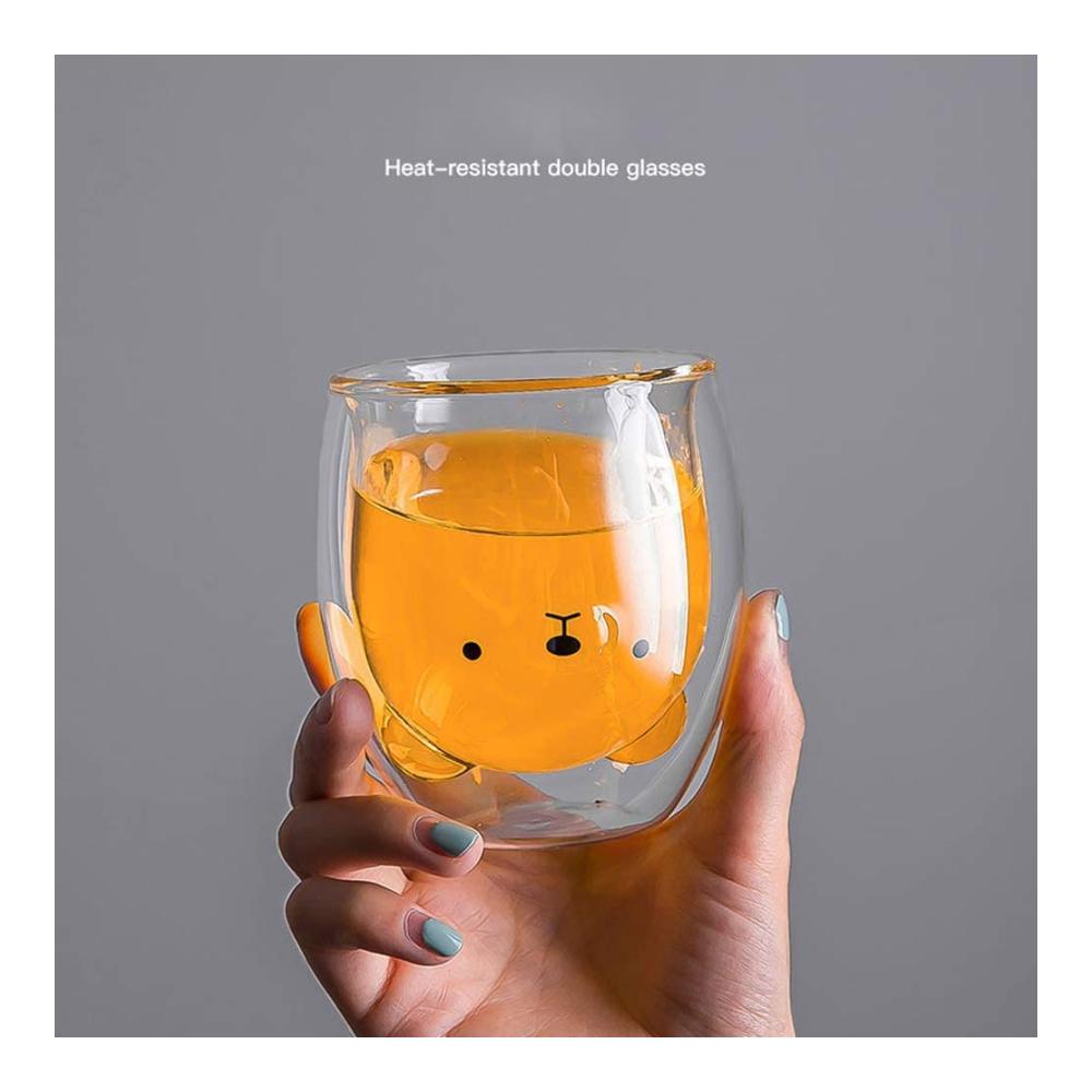 Exquisite Espresso- & Mokkatassen Set | ZEACCT Süße Tiertasse Glas Doppelisolierglastasse | Perfekte Kaffeetassen für Genießer | Ideales Geschenk für Büro und Geburtstag