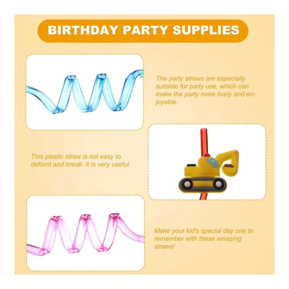 Party-Spaß 100 Strohhalme für Kinder mit Cartoon-Autos! Umweltfreundlich & BPA-frei. Perfekt für Geburtstage & andere Feiern