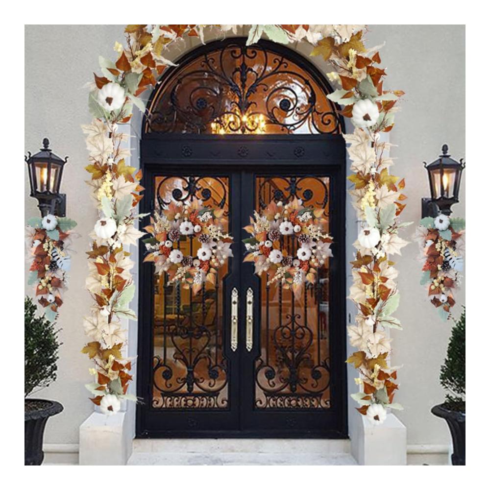 Herbstzauber 172 cm Künstliche Ahornblatt-Girlande - Perfekte Deko für Zuhause Hochzeit Halloween & mehr! Echte Herbststimmung mit Kürbisakzenten & festlichen Details. Hängende Rebe für stilvolle Feiern. Ideale Urlaubs- & Erntedankfest-Dekoration