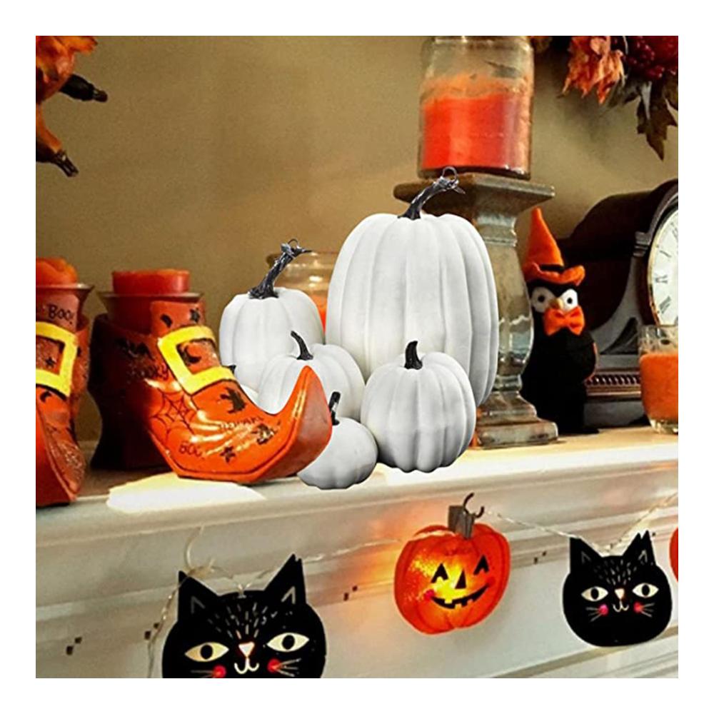 Entdecken Sie die Vielfalt der Natur Früchte Deluxe Set - 7 Stück Künstliche Kürbisse in Weiß für Herbst Thanksgiving & Halloween Dekorationen. Perfekt für Garten Zuhause Partys & Festivals! Erleben Sie die Magie von Früchten in einer festlichen Atmosphäre