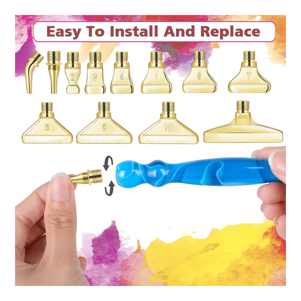 Entdecken Sie die Perfektion mit papasgix Ergonomischem Diamond Painting Werkzeug-Set – Premium Metallstift & Zubehör für 5D Diamanten Malerei DIY Handwerk – Inklusive 22 Gold-Ersatzköpfen! Werkzeuge & Zubehör für künstlerische Meisterwer