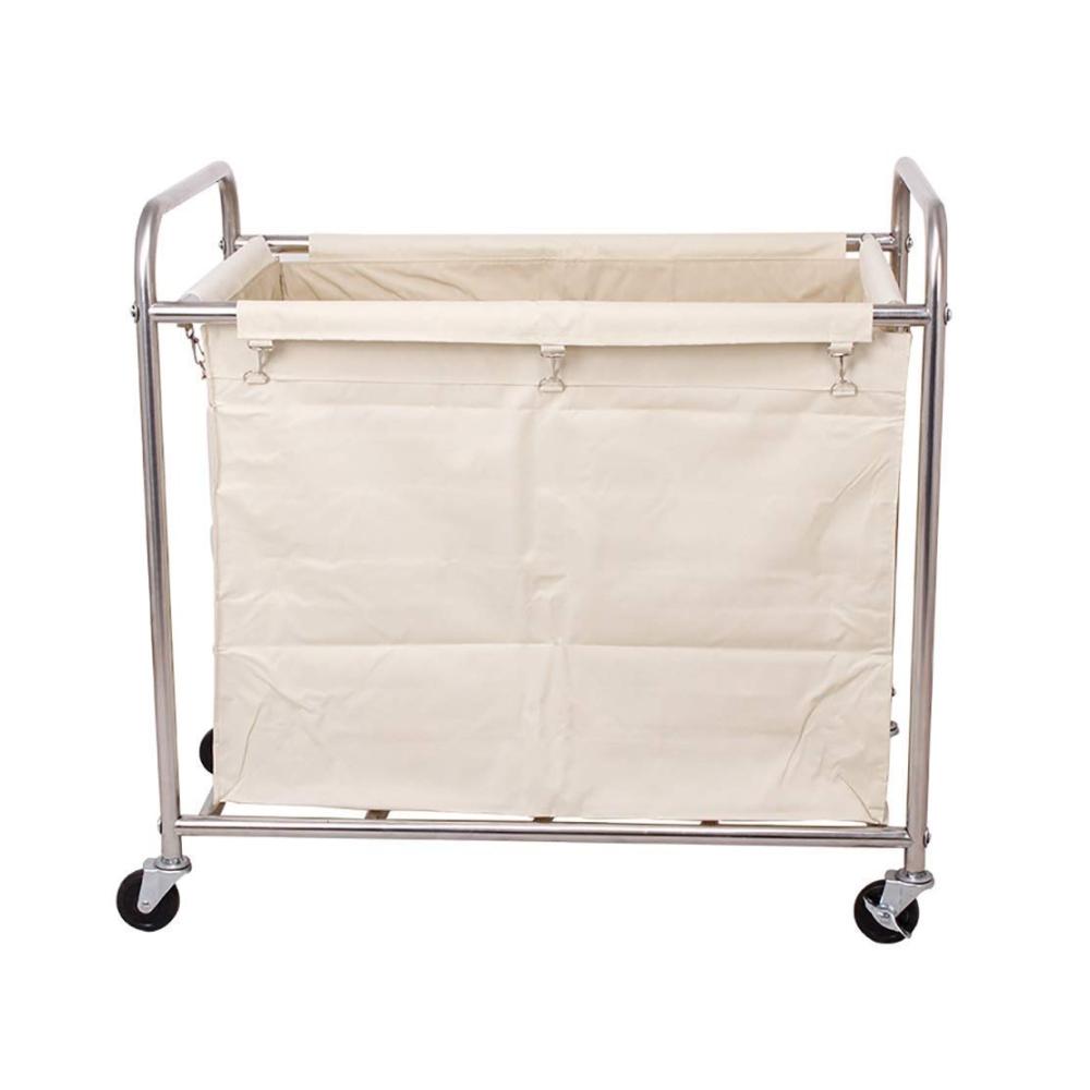 Einkaufstrolley Deluxe in Beige – Praktischer Haushaltshelfer mit großzügigem Stauraum | Zusammenklappbarer Wagen 91x56x88cm für mühelosen Einkaufskomfort