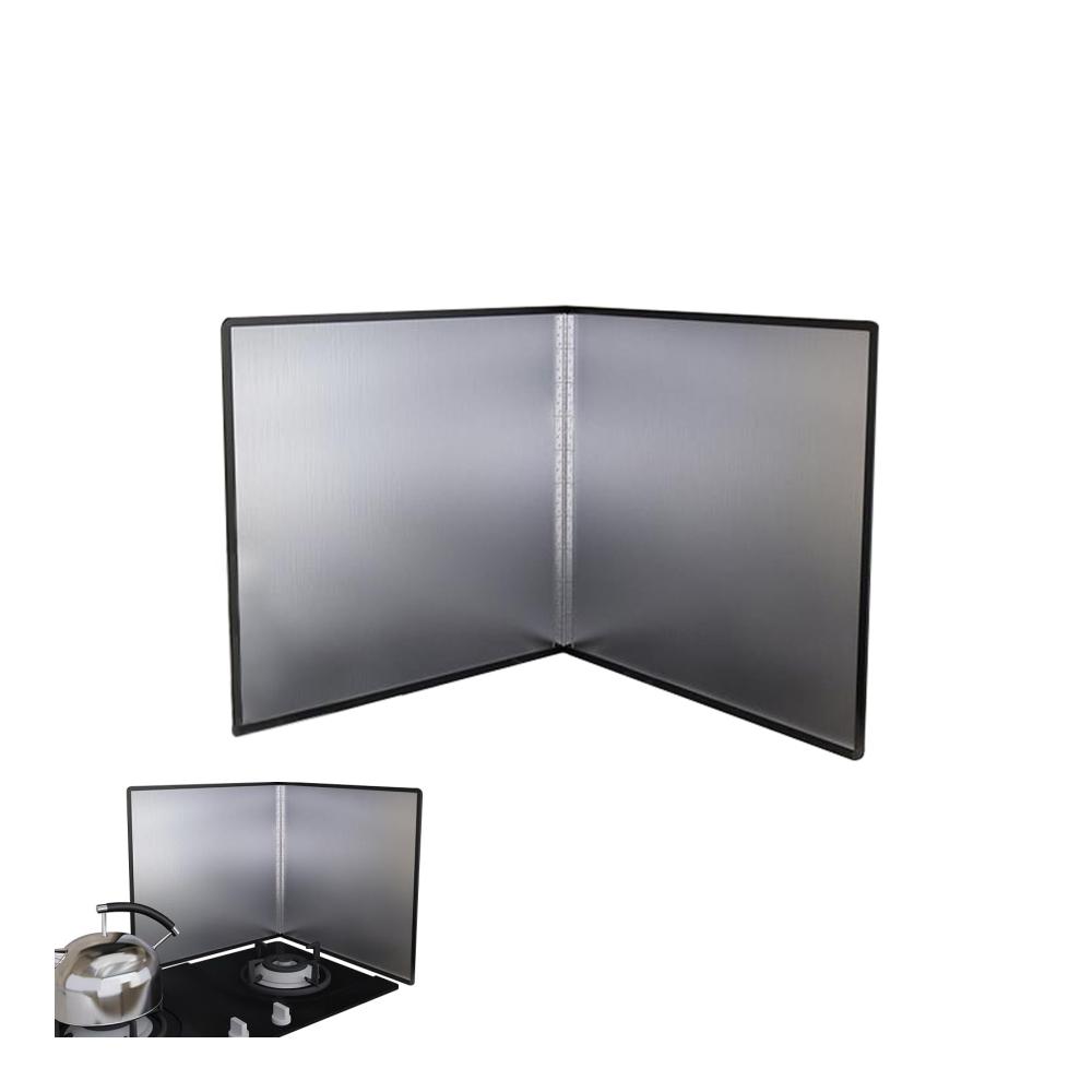 Klappbarer Spritzschutz für Herd und Pfannen | Edelstahl Küchenspritzplatte | Platzsparendes Design | Fettschutz beim Kochen und Braten | 45x50cm Größe | Kochzubehör & Displayschutzfolie inklusive